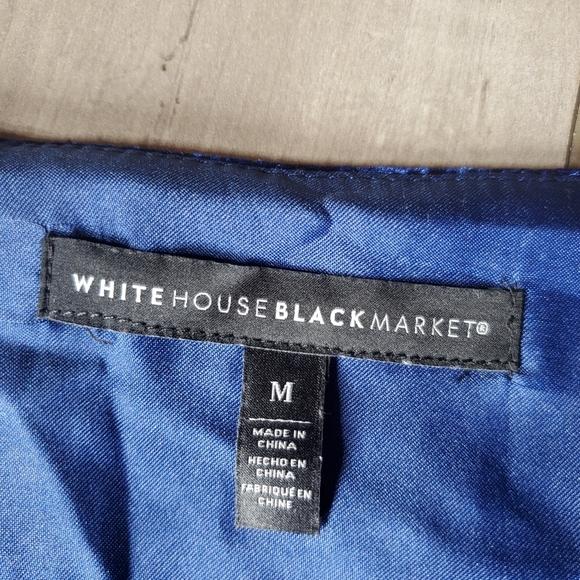 WHBM Crushed Velvet V-Neck Women's Blouse Size Medium Twilight Blue EUC - Picture 4 of 16